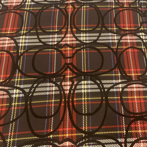 Coach plaid silk scarf 🟫⬜️🟥🟦🟨⬛️ - Picture 3 of 7
